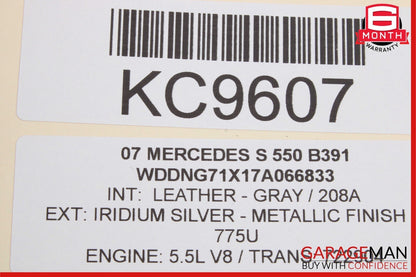 07-13 Mercedes W216 CL550 S550 Trunk Lid Latch Lock Actuator w/ Cylinder Key