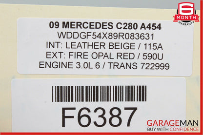 08-14 Mercedes W204 C300 C350 Rear Top Upper Seat Cushion Cover Assembly OEM