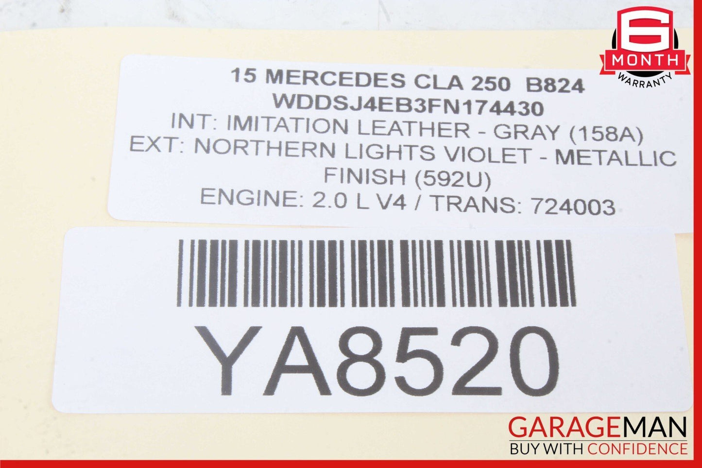 12-19 Mercedes W117 CLA250 C250 Rear Left Side Exterior Door Handle Keyless OEM