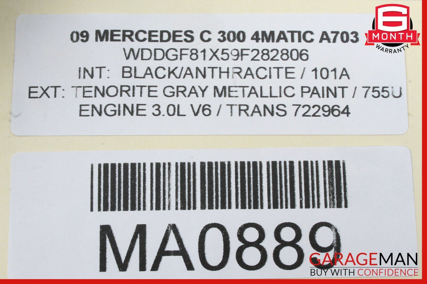 08-11 Mercedes W204 C300 Engine Radiator Cooling Fan Motor Assembly OEM