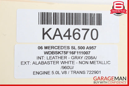 03-11 Mercedes SL500 SL600 ABC Front Hydraulic Valve Block Suspension Pump Assy