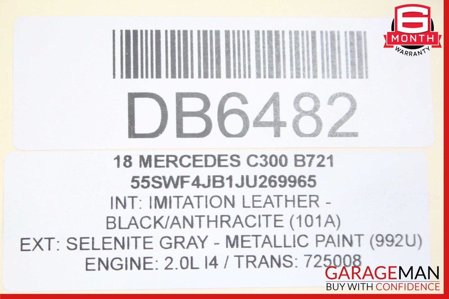 15-20 Mercedes W205 C300 Front Right Side Exterior Door Shell Selenite Grey OEM