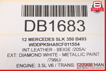 12-16 Mercedes R172 SLK350 Front Right Side Interior Door Panel Cover Assy Beige