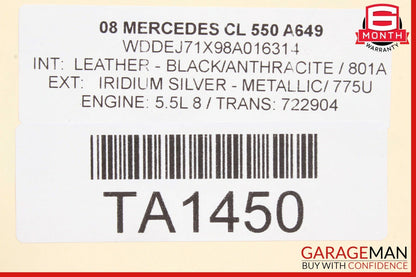 07-14 Mercedes W216 CL550 CL600 Center Dash Dashboard Moulding Trim Cover Grey
