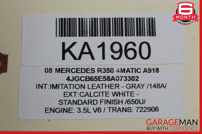 06-09 Mercedes W251 R350 R550 R63 AMG Windshield Washer Fluid Tank Reservoir OEM