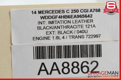 08-14 Mercedes W204 C250 C300 Rear Right Side Door Window Regulator Motor Unit