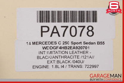 08-14 Mercedes W204 C300 Sedan Front Right Top Upper Seat Cushion Anthracite
