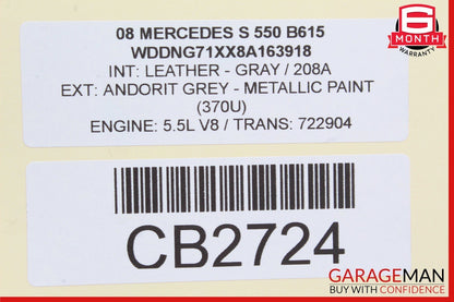 07-09 Mercedes W221 S550 CL550 Power Brake Booster Master Cylinder Reservoir OEM