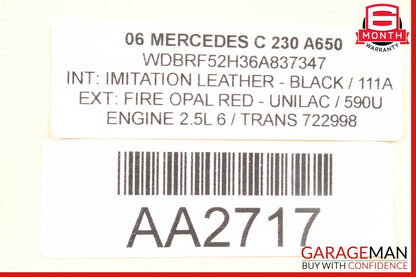 01-07 Mercedes W203 C230 C240 Front Left Side Door Control Module Unit OEM