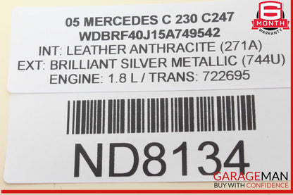 01-07 Mercedes W203 C230 C350 Rear Right Side Window Regulator Motor OEM