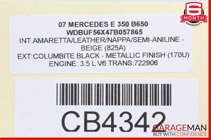 06-09 Mercedes W211 E350 CLK350 Left Side Cylinder Head Valve Cover OEM
