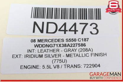 05-14 Mercedes W221 S550 E350 Engine PCV Crankcase Vent Valve Oil Separator OEM