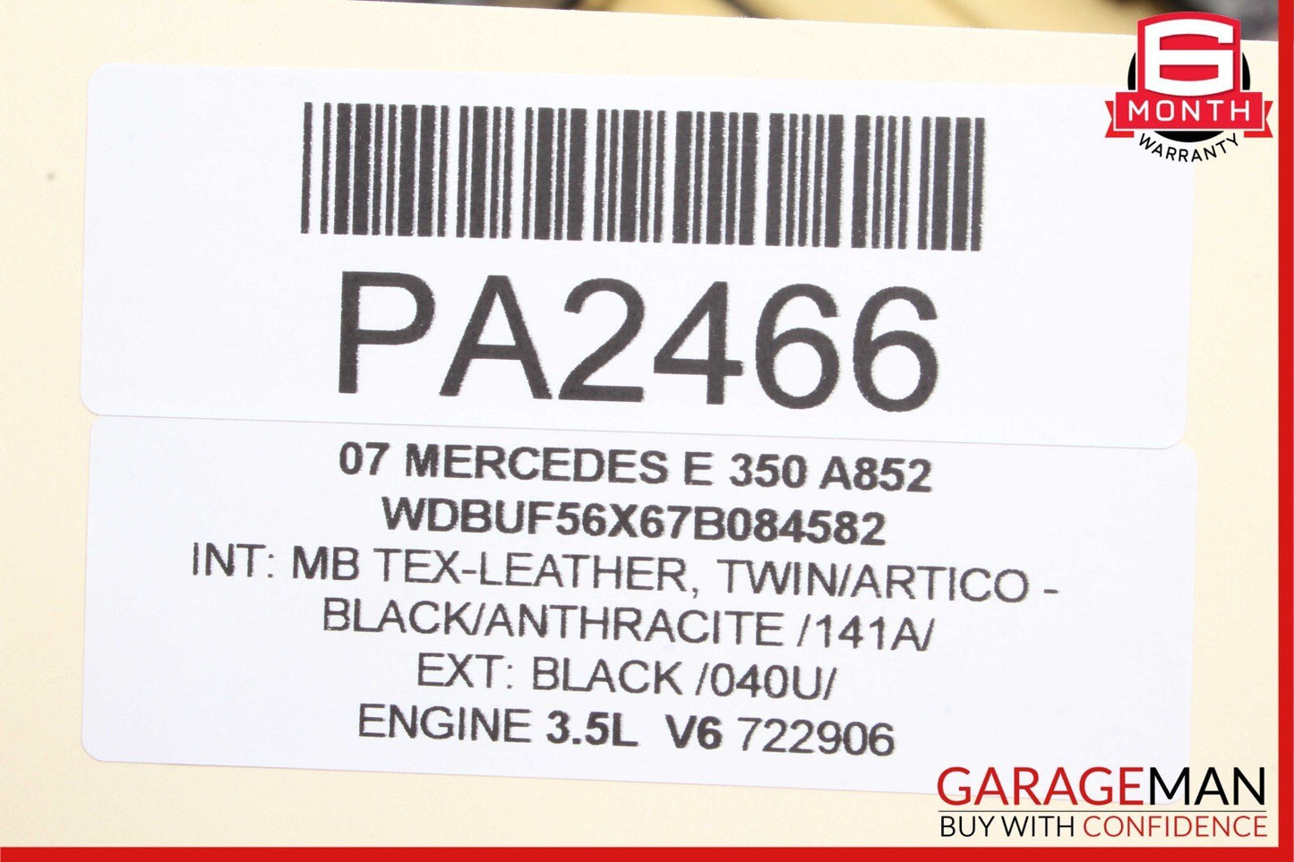 07-09 Mercedes W211 E350 E500 Rear Left Driver Side Interior Door Panel OEM