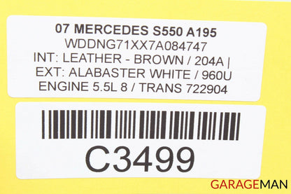 07-13 Mercedes W221 S550 Rear Window Sun Shade Screen Roller Blind Brown OEM