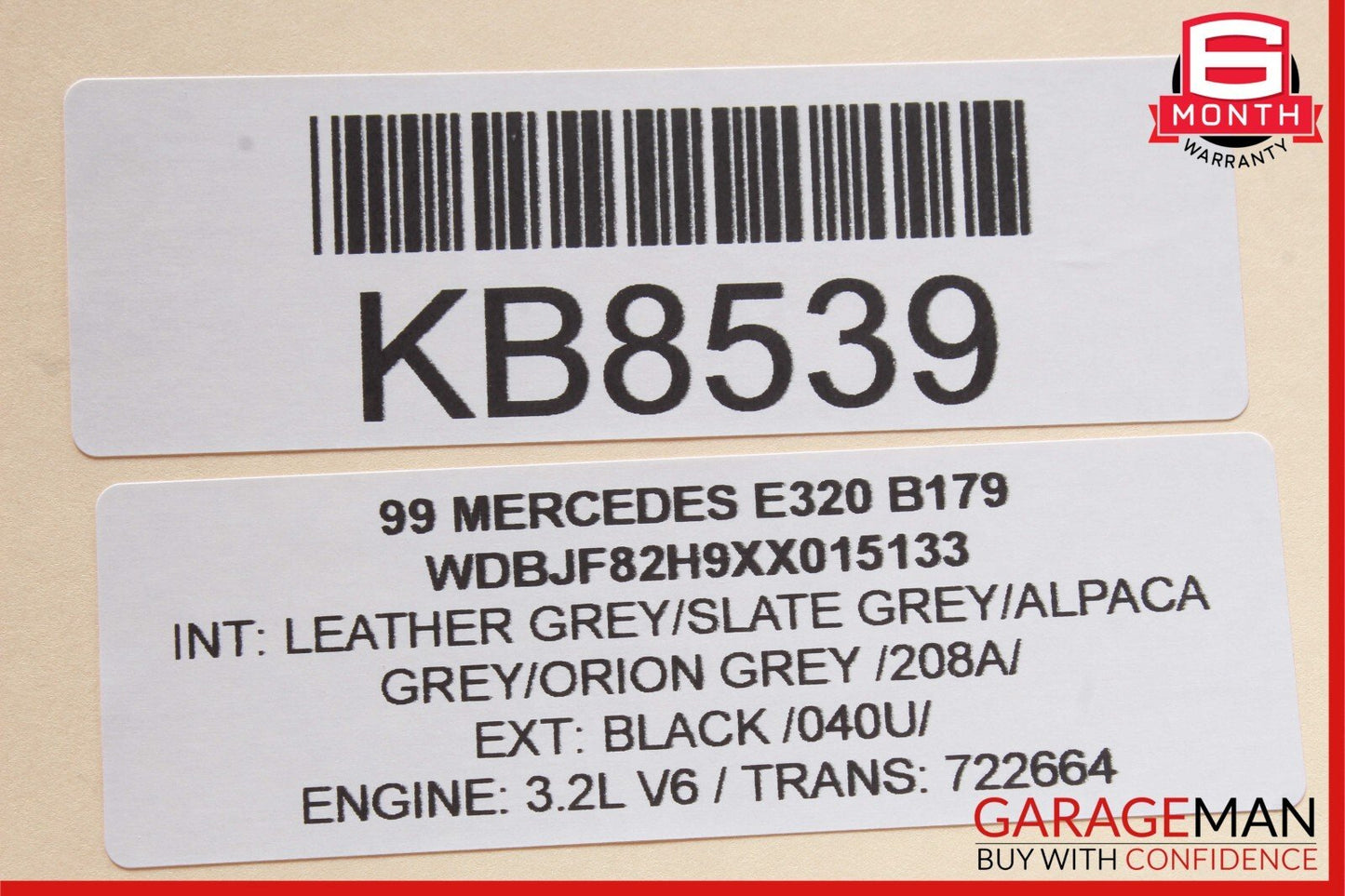 96-99 Mercedes W210 E300 E320 E55 AMG Rear Right Passenger Inner Tail Light Lamp