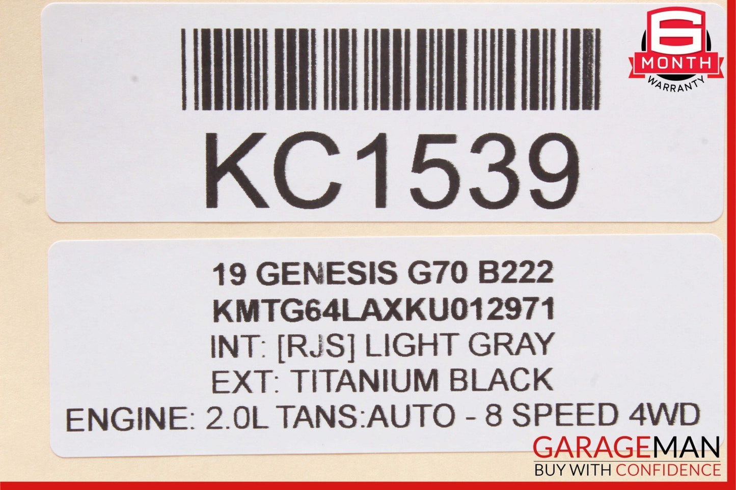 19-21 Genesis G70 Front Right Passenger Side Door Window Motor OEM