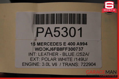 14-16 Mercedes W207 E350 E550 Coupe Rear Trunk Lid Deck Shell Panel Silver OEM