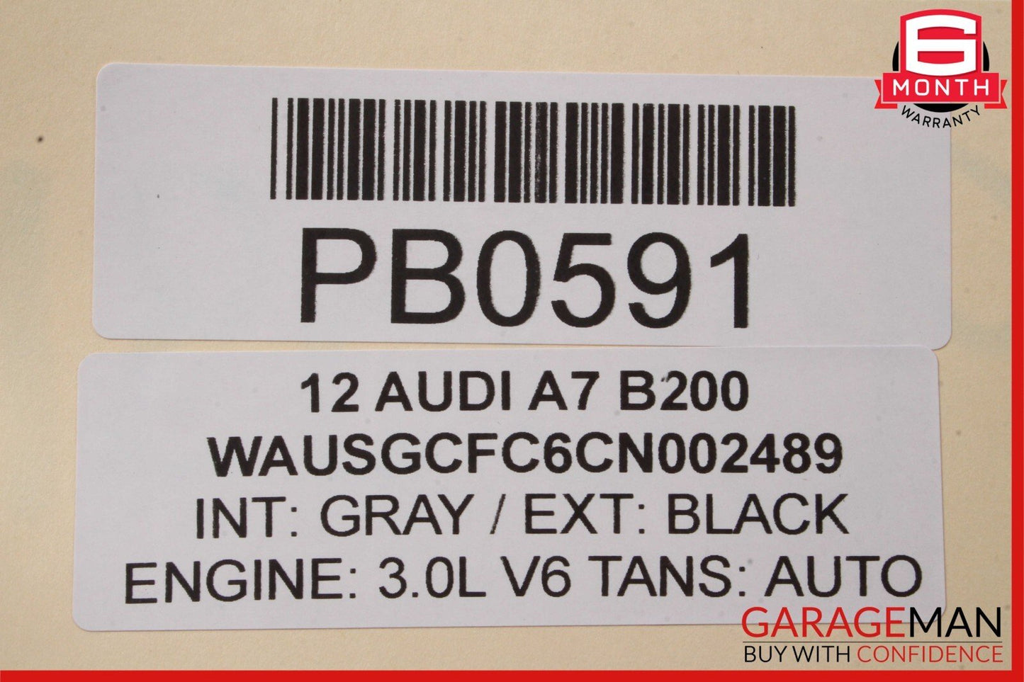 12-18 Audi A7 Front Left Driver Side Door Shell Panel Black OEM