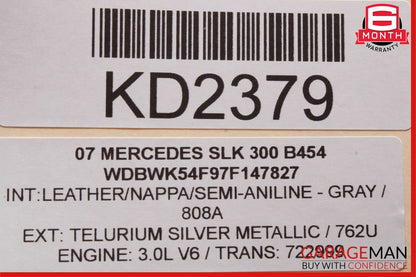 05-11 Mercedes R171 SLK300 SLK280 Convertible Roof Right Side Trunk Lid Cylinder