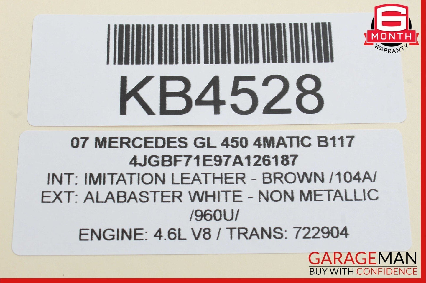 06-12 Mercedes X164 GL450 4MATIC Front Overhead Dome Light Reading Map Lamp OEM