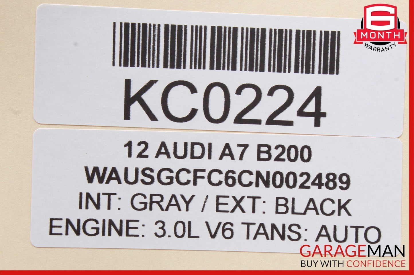 12-15 Audi A7 Front Right Passenger Side Sunvisor Sun Visor Shade Cover Black