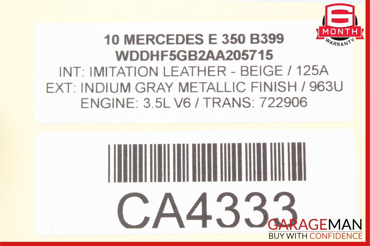 10-13 Mercedes W212 E350 E63 AMG Front Left Exterior Door Handle Indium Gray