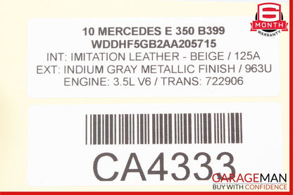 10-13 Mercedes W212 E350 E63 AMG Front Left Exterior Door Handle Indium Gray