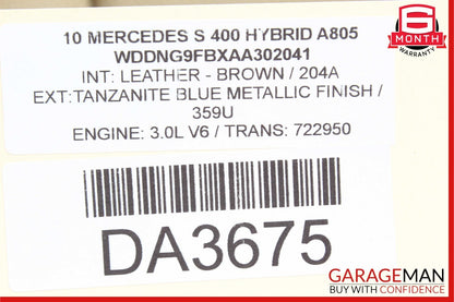 10-13 Mercedes W221 S400 HYBRID Front Left Side Mirror Door Rear View Blue OEM