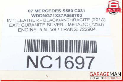 07-09 Mercedes W221 S550 S600 Front Left Side Door Rear View Mirror Silver OEM
