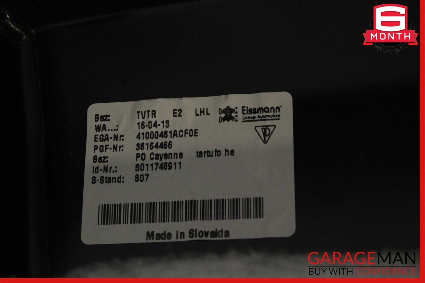 11-17 Porsche Cayenne 958 Rear Left Driver Side Interior Door Panel Assy Brown
