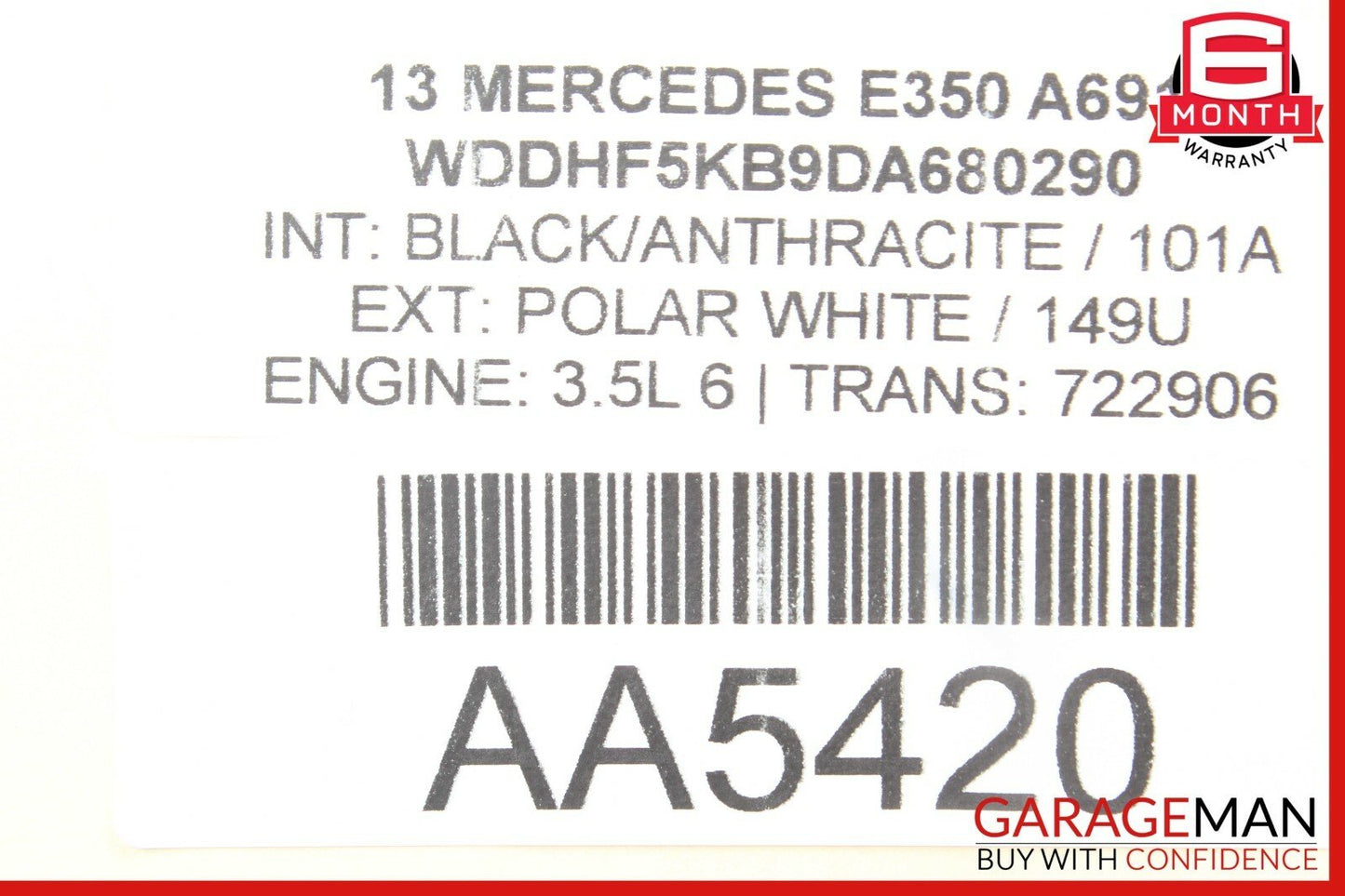 08-14 Mercedes W212 E350 C350 Rear Right Side Door Control Module 2189001501 OEM