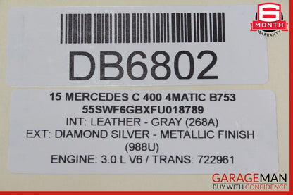 15-21 Mercedes W205 C400 C350e Rear Right Passenger Side Top Upper Seat Cushion