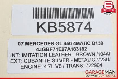 07-09 Mercedes X164 GL450 4MATIC Rear Right Passenger Tail Light Taillight Lamp