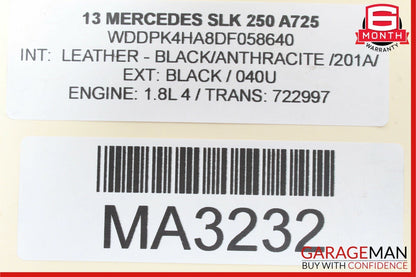 12-20 Mercedes R172 SLK350 SLK250 Rear Right Side Spindle Knuckle Hub Bearing