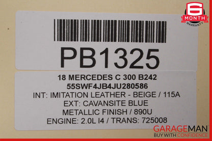 15-20 Mercedes W205 C300 C43 Rear Left Driver Side Interior Door Panel Cover OEM