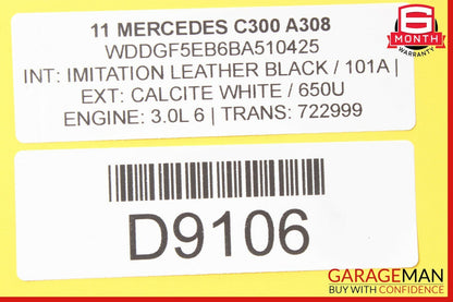 08-11 Mercedes W204 C250 C300 Front Right Seat Occupancy Sensor Mat SRS Module