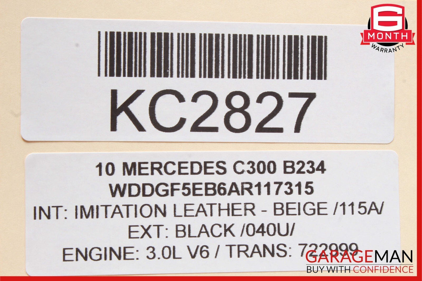 08-14 Mercedes W204 C300 C250 C280 Front Right Side Sunvisor Sun Visor Black