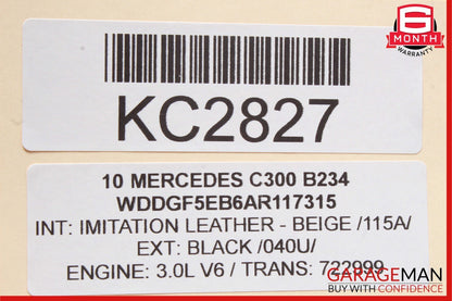 08-14 Mercedes W204 C300 C250 C280 Front Right Side Sunvisor Sun Visor Black