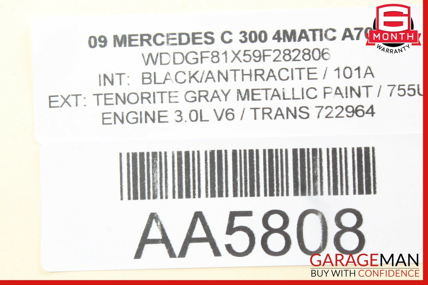 08-11 Mercedes W204 C300 C350 Rear Left Driver Side Exterior Door Handle Grey