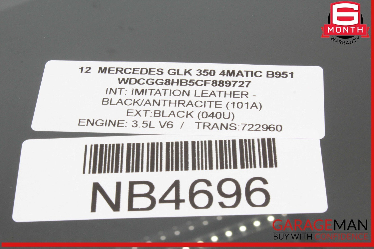 10-15 Mercedes X204 GLK350 Rear Right Passenger Side Door Window Auto Glass