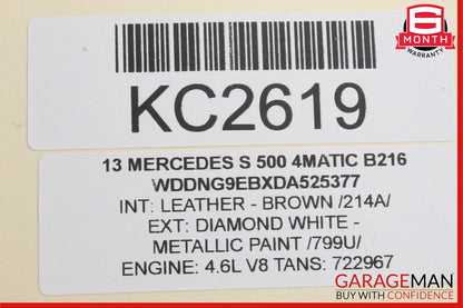 11-14 Mercedes W221 S500 4MATIC Right Turbocharger Turbo Charger Manifold OEM