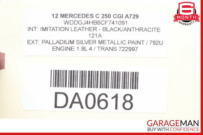 08-14 Mercedes W204 C250 Front Left Side Exterior Door Handle Assembly Gray OEM
