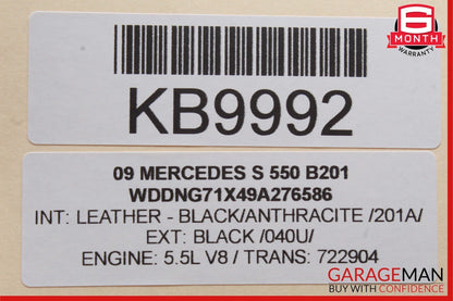 07-13 Mercedes W221 S550 Rear Right Side Exterior Door Handle Keyless Go Black