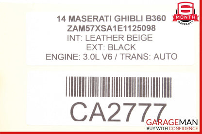 14-17 Maserati Ghibli Front Left Driver Side Mirror Door Rear View Black OEM