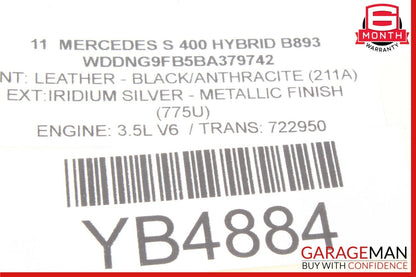 06-13 Mercedes W221 S400 E350 Front Right Engine Timing Chain Cover Plate OEM