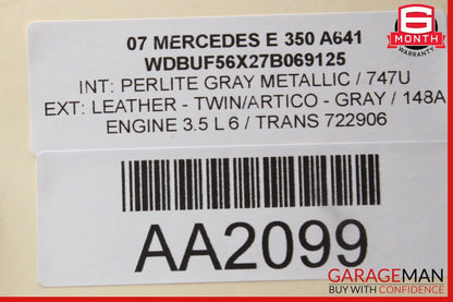 03-09 Mercedes W211 E350 E550 E63 AMG Front Right Door Window Regulator Motor
