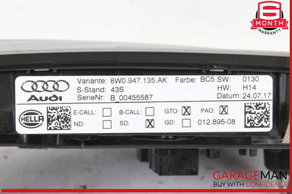 17-19 Audi A4 Quattro Front Console Overhead Dome Light 8W0947135AK OEM