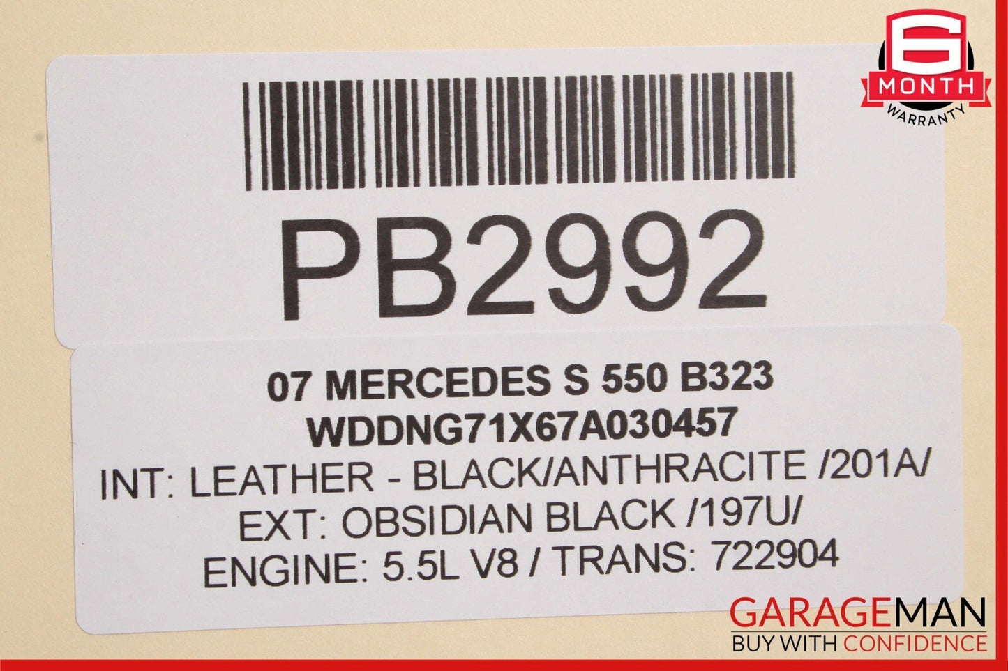 07-09 Mercedes W221 S550 Rear Right Interior Door Panel Trim Cover Assy Black