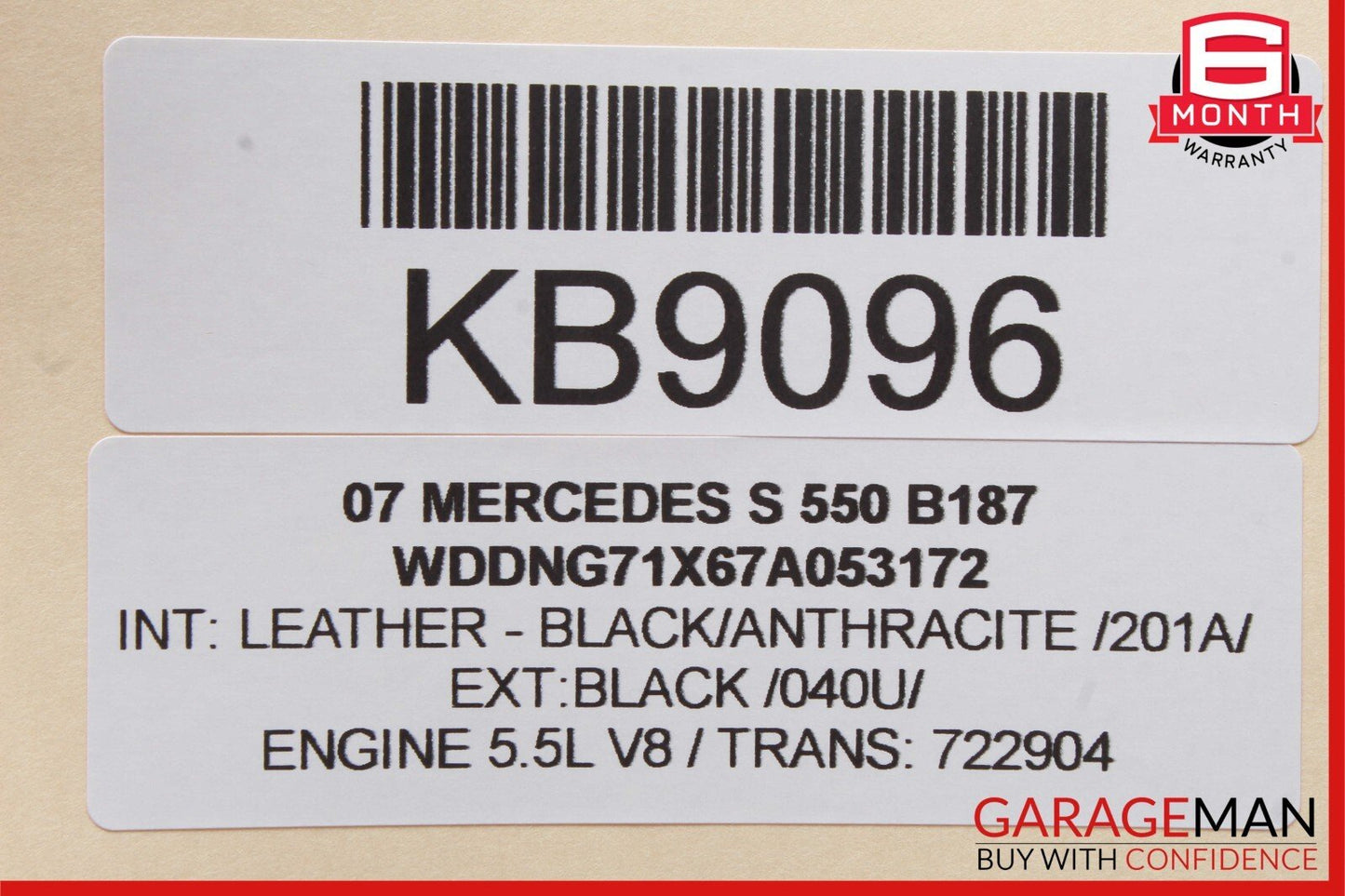 07-09 Mercedes W221 S550 Ash Tray Ashtray Lighter Trim 2216801552 Black OEM