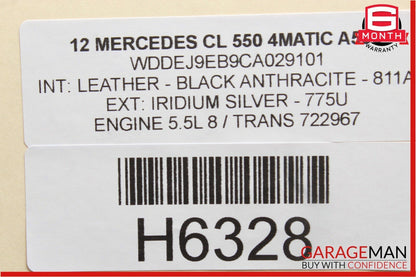 07-14 Mercedes W216 CL550 S550 S63 AMG Headlight Switch Night Vision Control OEM